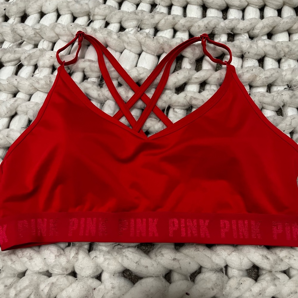 Red PINK sports bra